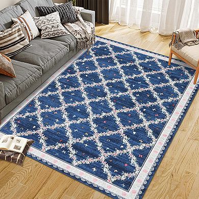 Pearl Finish Velvet Carpet Washable Foldable Printed Rug for Bedroom Use