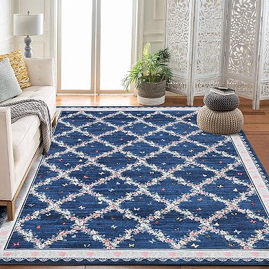 Pearl Finish Velvet Carpet Washable Foldable Printed Rug for Bedroom Use