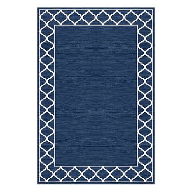 Washable Modern Black Bordered Area Rug Indoor/Outdoor Farmhouse Decor Mat