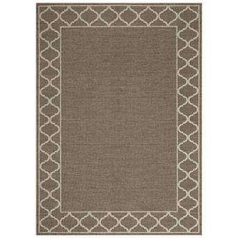Washable Modern Black Bordered Area Rug Indoor/Outdoor Farmhouse Decor Mat