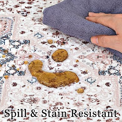 Vintage Area Rugs Machine Washable Floral Area Rugs Oriental Medallion