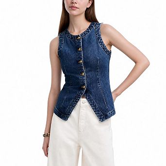 Women's Button-Front Denim Vest