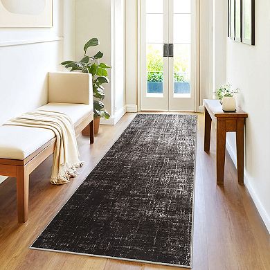 Grey Modern Abstract Bedroom Living Room Dining Room Soft Non Slip Indoor Modern Polyester