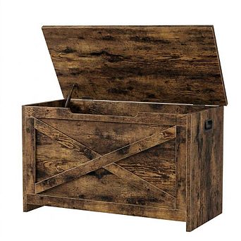 30” Wooden Storage Box Bench, Multipurpose Organizer Cabinet for Bedroom, Living Room, Entryway