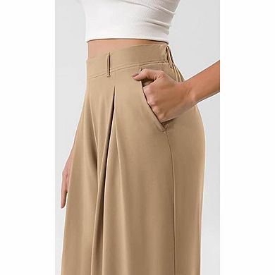 Women's High Waist Pleated Wide Leg Pants