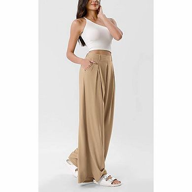 Women's High Waist Pleated Wide Leg Pants
