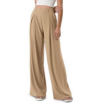 Women's High Waist Pleated Wide Leg Pants