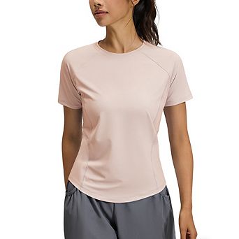 Women's Quick-Dry Workout T-Shirt Short Sleeve Breathable Mesh Panel Athletic Top