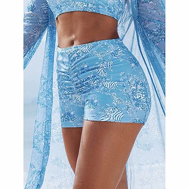 Women's 3-Piece Printed Swimwear Set with Cover-Up