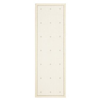 Modern Bordered Rug Geometric Carpet Contemporary Cross Motifs Dot Area Rug