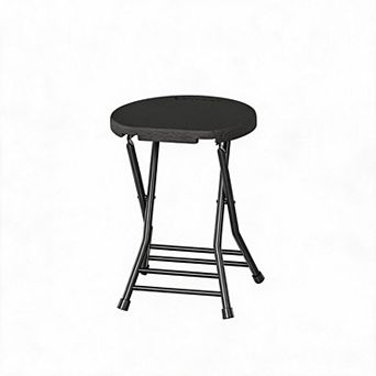 Folding Stool Bar Stool with Handle, Anti-Slip Feet, 600Lbs for Indoor/Outdoor Kitchen & Home