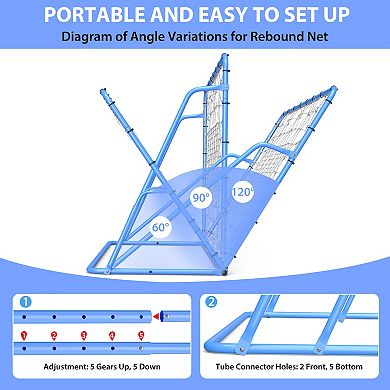 6X4Ft Soccer Rebounder,Soccer Trainer for Control,Passing Practice,Adjustable Rebounder Net