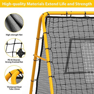 4x4ft Adjustable Multi-Sport Rebounder Net for Soccer,Baseball,Training Net for Passing,Throwing