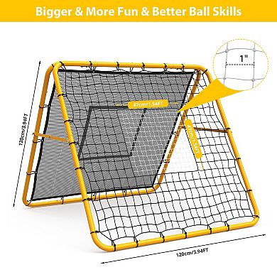 4x4ft Adjustable Multi-Sport Rebounder Net for Soccer,Baseball,Training Net for Passing,Throwing