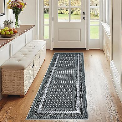 Polyester Rectangular Bedroom Living Room Dining Room Indoor Modern Bordered Soft Non