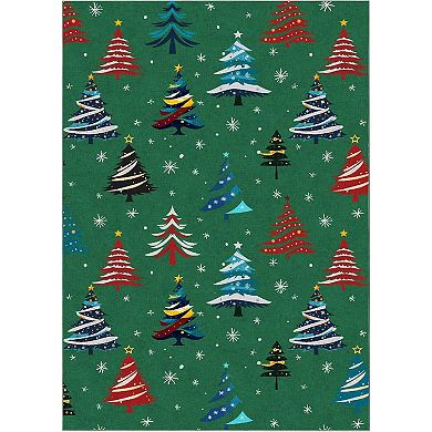Tree Kitchen Hallway Entryway Rug Soft Holiday Decor Mat Green
