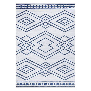 Modern Geometric Area Rugs Low Pile Anti Slip Foldable Accent Area Rugs for Living Room