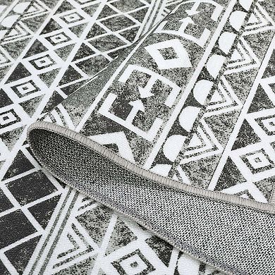 Geometric Area Rugs Machine Washable Easy Cleaning Non Shedding Stain Resistant