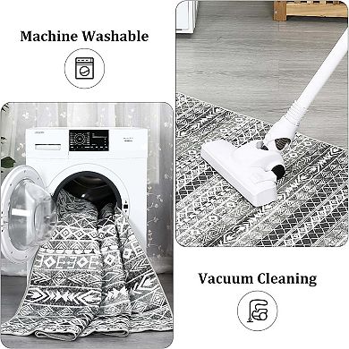 Geometric Area Rugs Machine Washable Easy Cleaning Non Shedding Stain Resistant