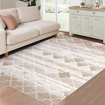 1150gsm 100% Polyester Boho Brown Chenille Area Rugs Washable Foldable Printed Carpet