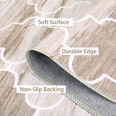 1150gsm 100% Polyester Boho Brown Chenille Area Rugs Washable Foldable Printed Carpet
