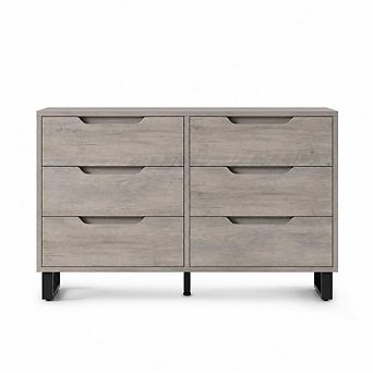 6 Dresser for Bedroom, 47.2" Wide Dresser,Freestanding Vertical Drawer Cabinet with Storage