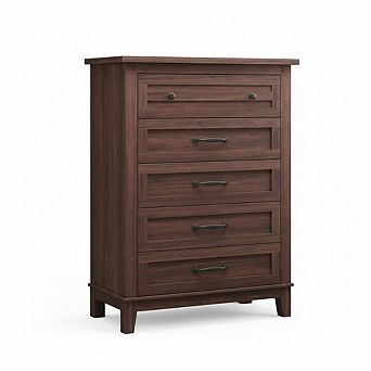 5 Dresser for Bedroom,Tall Vertical Drawer Dresser with Storage,Freestanding Wooden Closet Chest