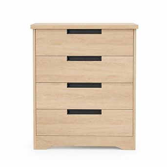 4 Drawers Nightstand for Bedroom,Wood Bedside Table,Freestanding Vertical Drawer Cabinet