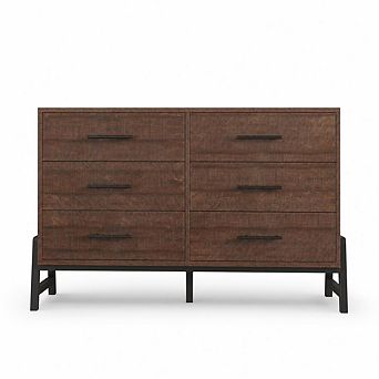 6 Dresser for Bedroom,52 in Wide Drawer with Large Storage Space,Freestanding Wooden Closet Storage