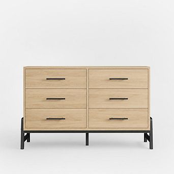 6 Dresser for Bedroom,52 in Wide Drawer with Large Storage Space,Freestanding Wooden Closet Storage
