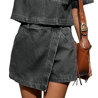 Women’s Loose Fit Denim Shorts Irregular Hem Casual Summer Shorts