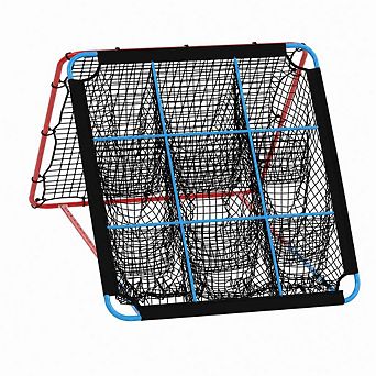 2 in Baseball Rebounder Net with 9 Holes,Adjustable Portable Baseball Bounce Back Trainer