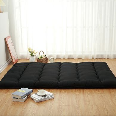 Microfiber Tatami Floor Mat, Supportive Foam Guest Sleeping Bed Roll-Up Floor Mattress