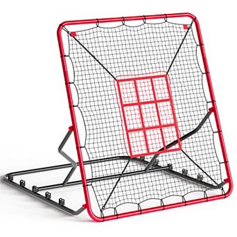 Baseball Rebounder Net 4x4.5 Ft,5 Adjustable Angles Pitching, Fielding Trainer,Heavy-Duty UV-Resista