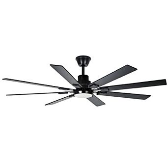 72 in Black Ceiling Fan with Light,8 Plywood Blades,3CCT Dimmable LED,Remote&App Control,Living Room