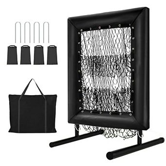 Baseball Pitching Net,9 Hole Pitching Net, 5 Height Adjustable Portable Baseball Softball Pitcher