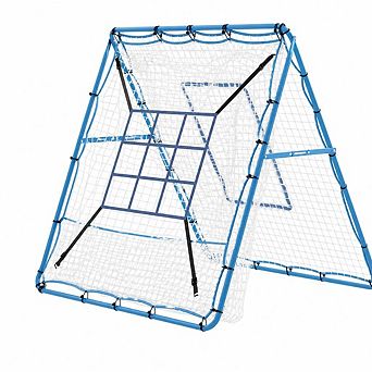 Baseball Rebounder Net with 9 Holes,Adjustable Bounce Back Trainer,Portable Multi-Sport Softball