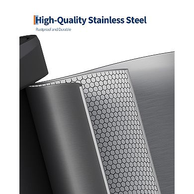 Large Capacity Stainless Steel Trash Can with Plastic Lid, Multi-Functional Utility Tape Bucket