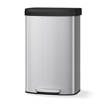 Large Capacity Stainless Steel Trash Can with Plastic Lid, Multi-Functional Utility Tape Bucket