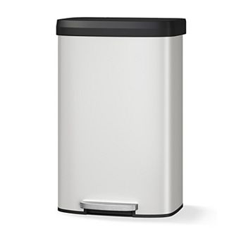 Large Capacity Stainless Steel Trash Can with Plastic Lid, Multi-Functional Utility Tape Bucket