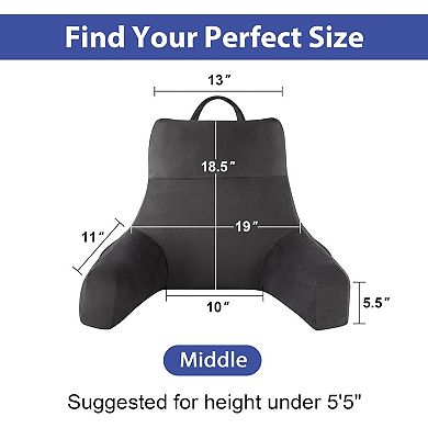 Back Pillow for Bed Sitting Up Memory Foam with Arms