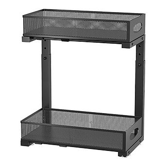 Under Sink Organizer, 2 tier Kitchen Cabinet Storage with Pull Out Drawer for Bathroom Closet