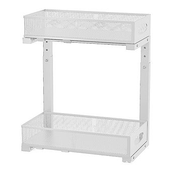 Under Sink Organizer, 2 tier Kitchen Cabinet Storage with Pull Out Drawer for Bathroom Closet