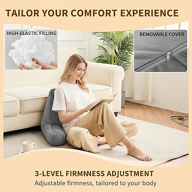 Reading Pillow for Bed Sitting Up Velvet Backrest Support