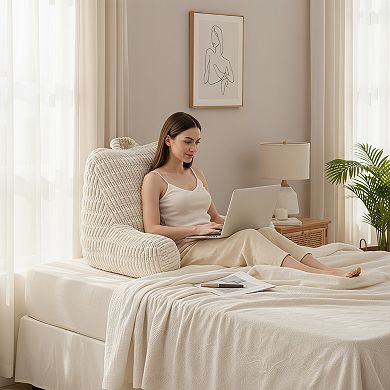 Reading Pillow Backrest with Shredded Memory Foam and Arms