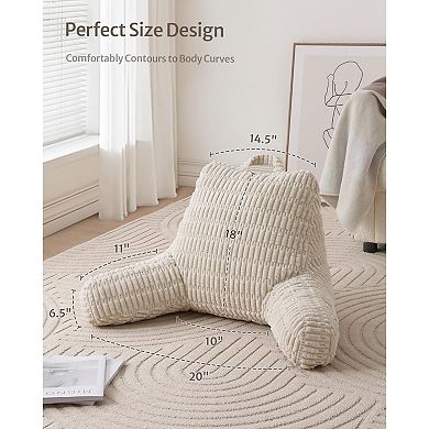 Reading Pillow Backrest with Shredded Memory Foam and Arms