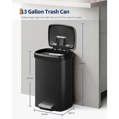 Durable Plastic Trash Can, Large Capacity Household Waste Bin, Lightweight Utility Storage Bucket