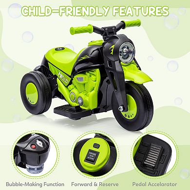 Kids Electric Motorcycle with Bubble Function, 6V Battery Powered Ride On Motorbike Toy for Kids 3