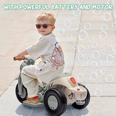 Kids Electric Motorcycle with Bubble Function, 6V Battery Powered Ride On Motorbike Toy for Kids 3