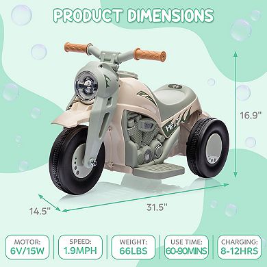 Kids Electric Motorcycle with Bubble Function, 6V Battery Powered Ride On Motorbike Toy for Kids 3